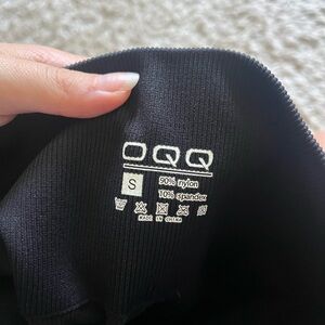 OQQ Women's Black Leggings